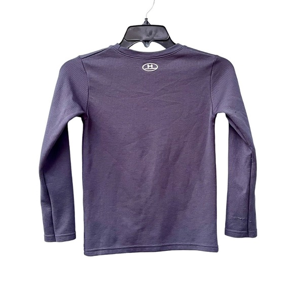 Under Armour Waffle Boy Size 7 Dark Grey All Season Gear Long Sleeve Spell Out - Picture 3 of 16